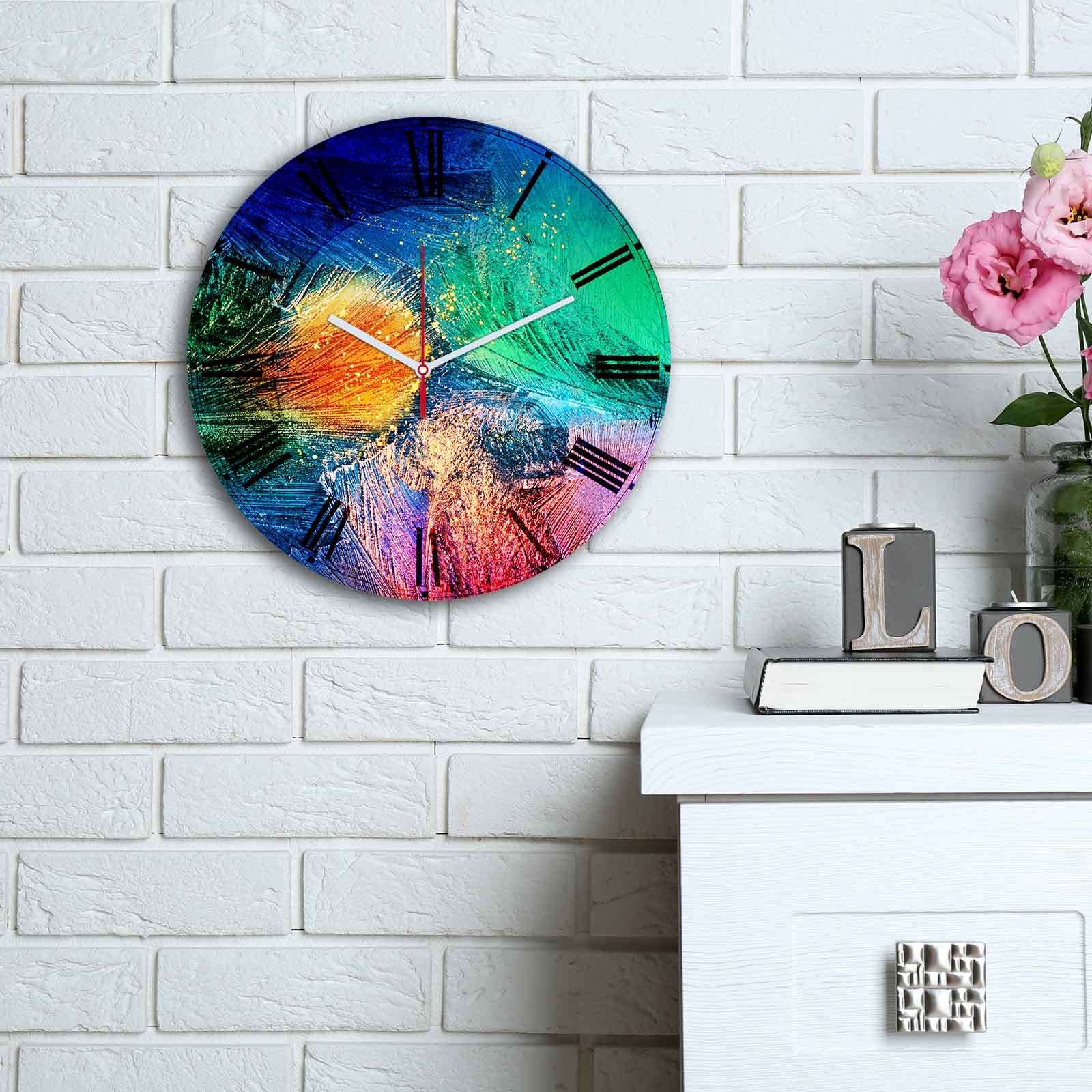 Wallity MDF dzиден часовник во боја 30 см