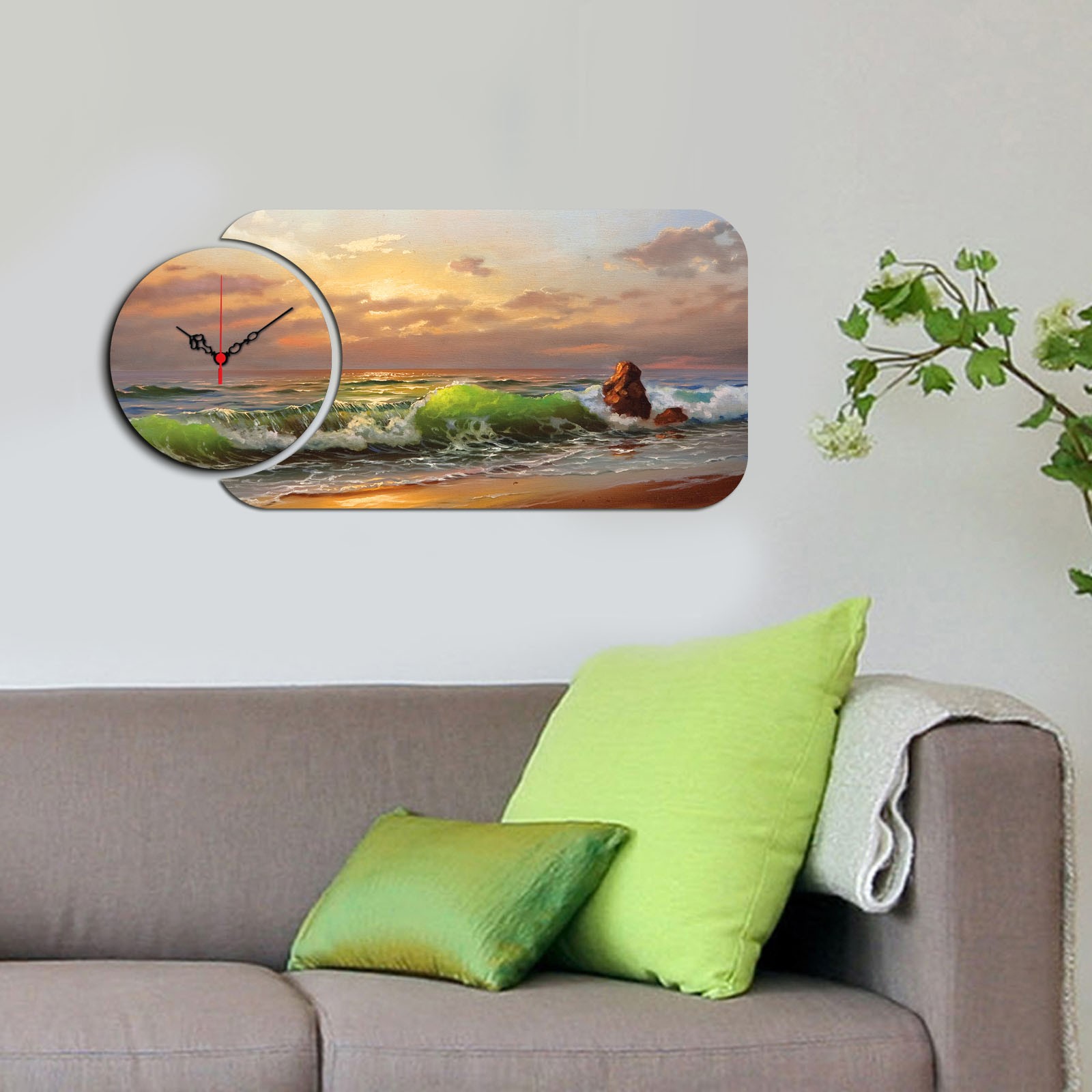 Wallity MDF dzиден часовник во 2 дела во боја