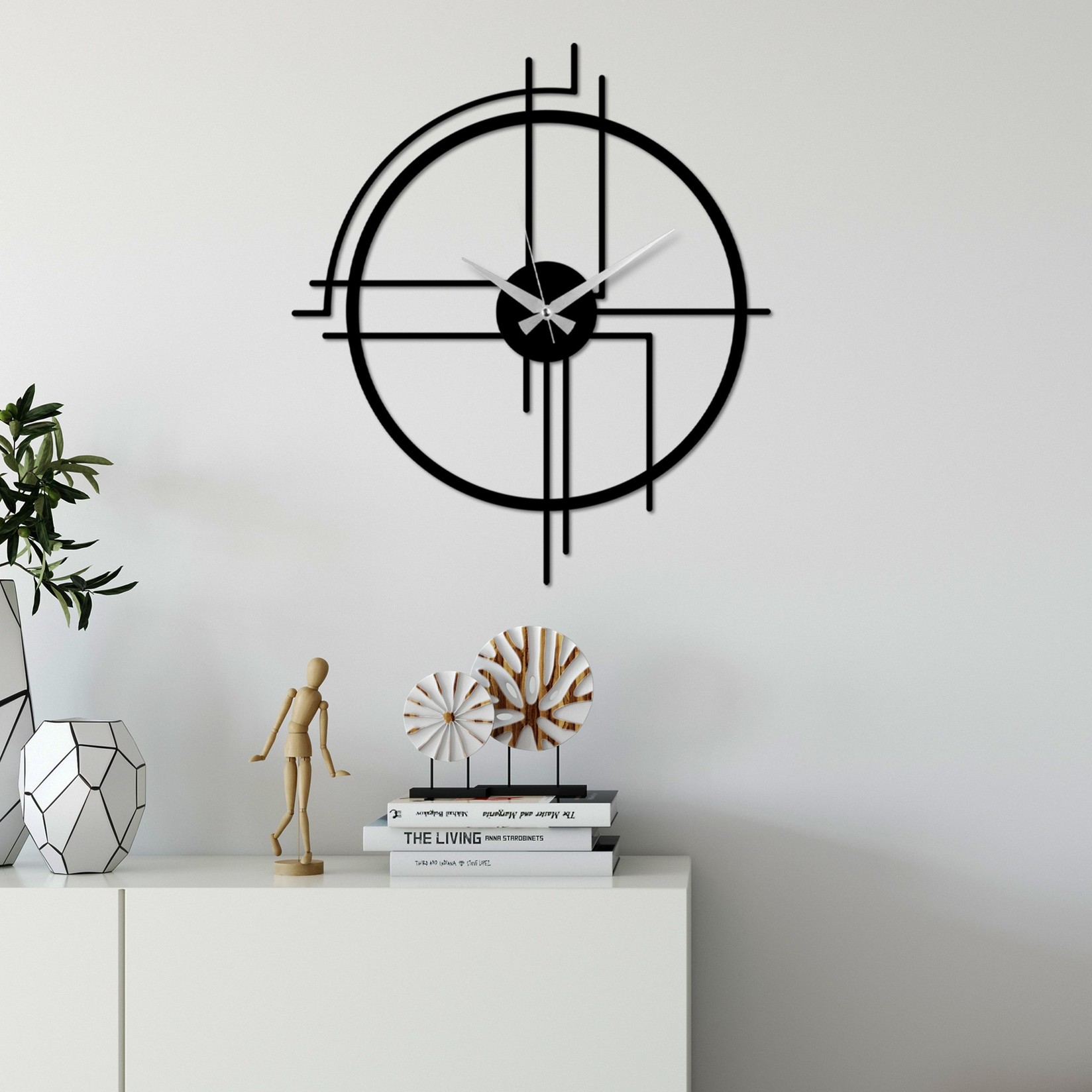 Wallity ѕиден часовник 49x43 см црн