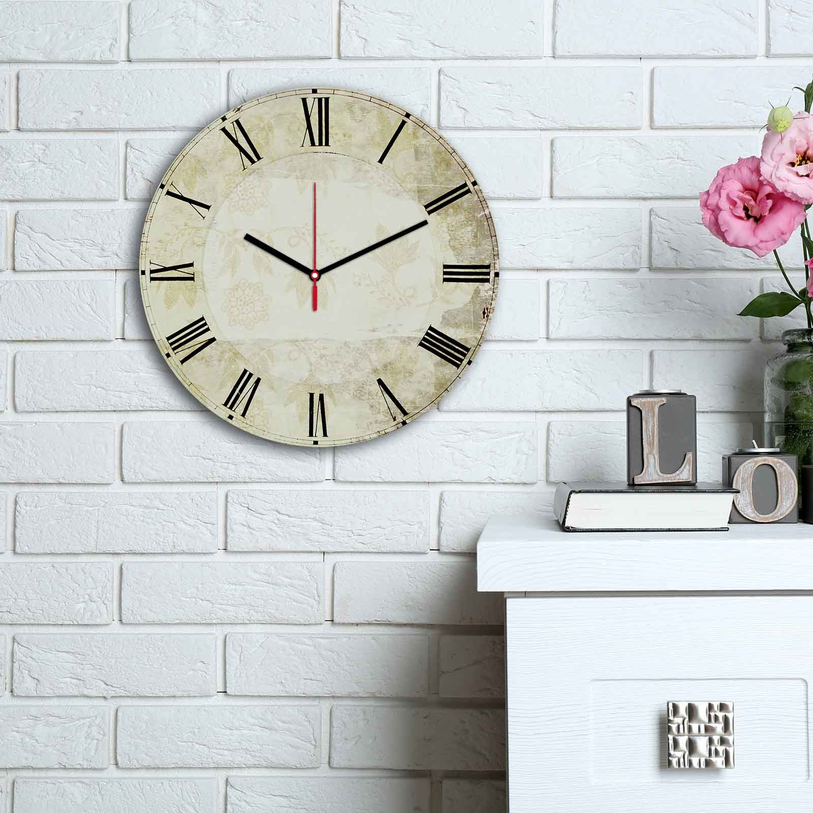 Wallity MDF dzиден часовник во боја 30 см