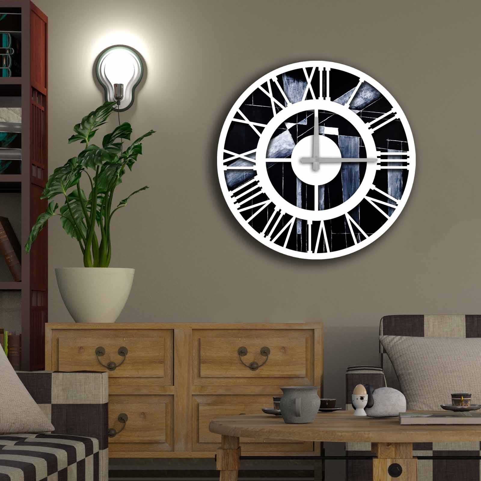 Wallity MDF dzиден часовник 50 см во боја