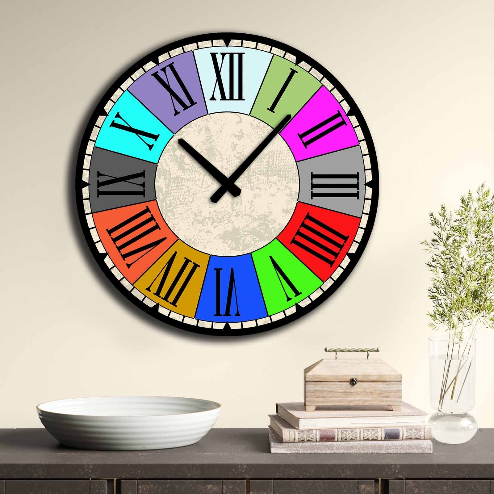 Wallity MDF dzиден часовник 50 см во боја