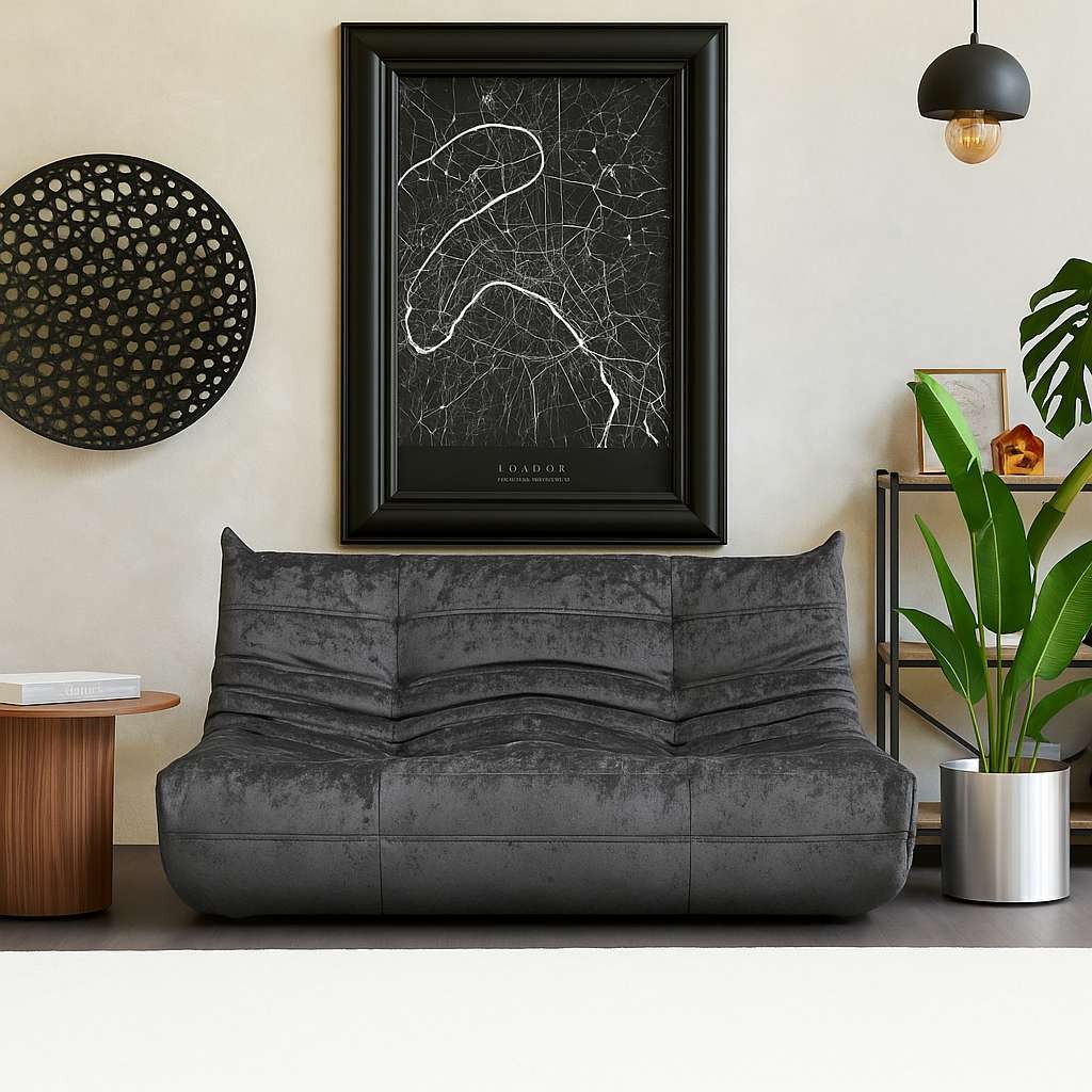 Atelier del Sofa Двосед Bocek, темно сива