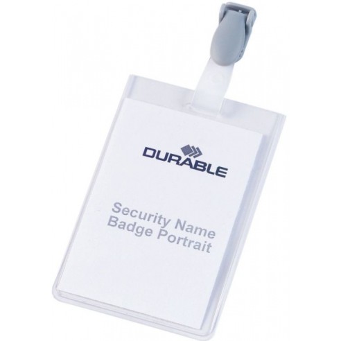 DURABLE Беџ, Со игла и штипка, 90*60мм, Вертикален, 8142