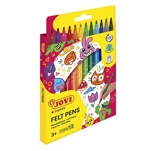 JOVI Фломастери, Сет 1/12, Jovi, Felt pens, 1612, Микс бои