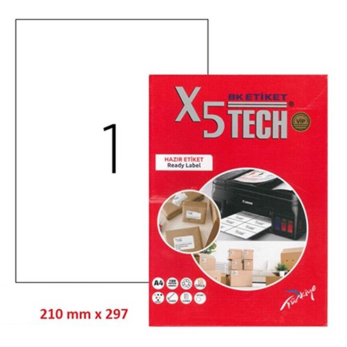 BK ETIKET Етикети, А4, 1/100, 210*297мм, BK-2000, Бела