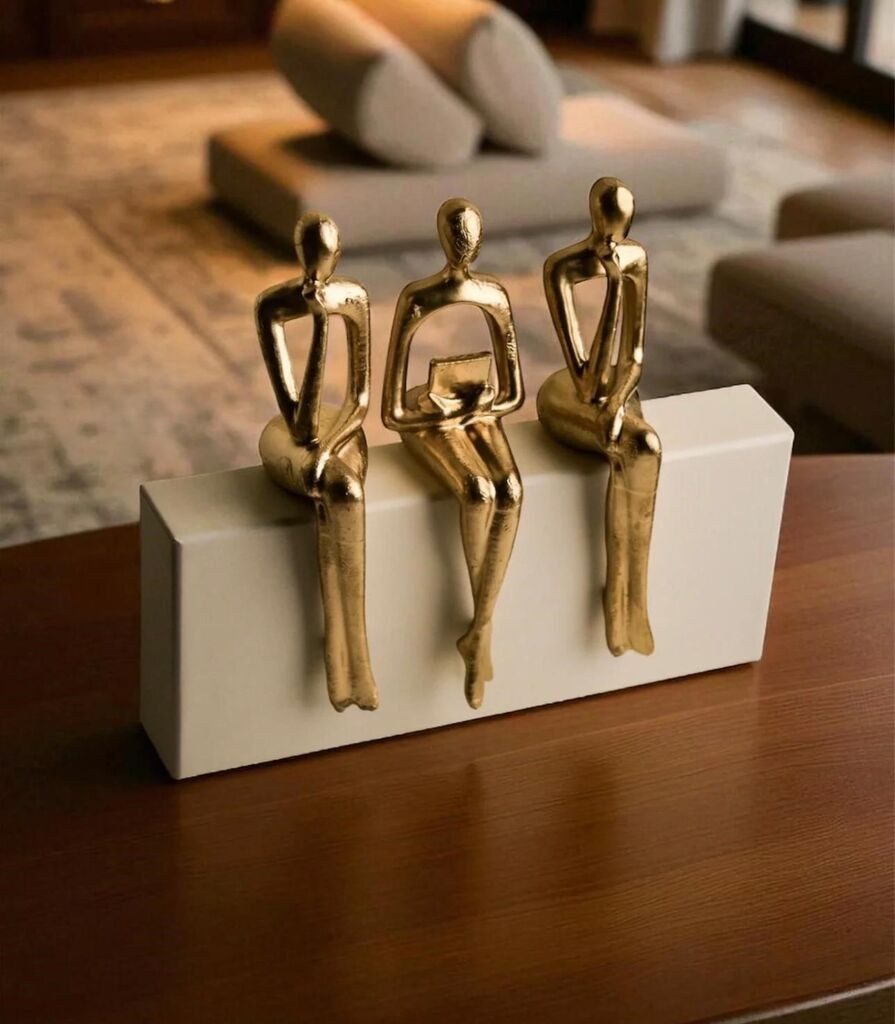 Декоративна фигура Aberto Design Ers1277, 17 x 5 см, златно-бела