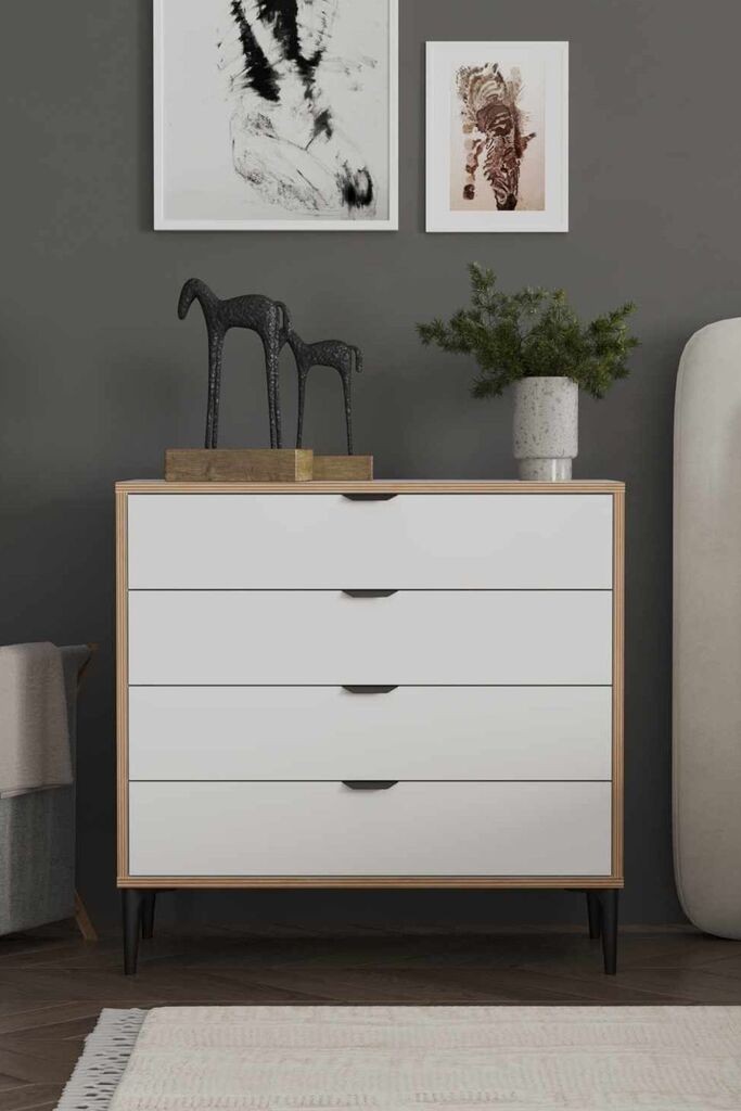 Комода Hanah Home Arden 4, 90 x 88 x 40 см, бела