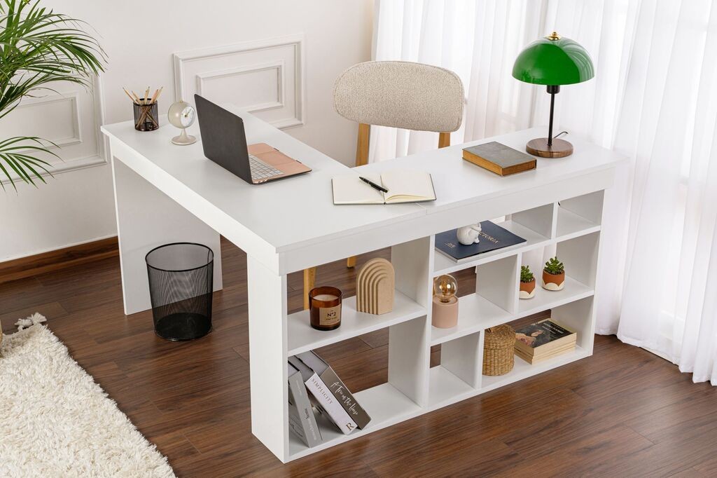 Работна маса Hanah Home Vesper, 130 x 72 x 120 см, бела