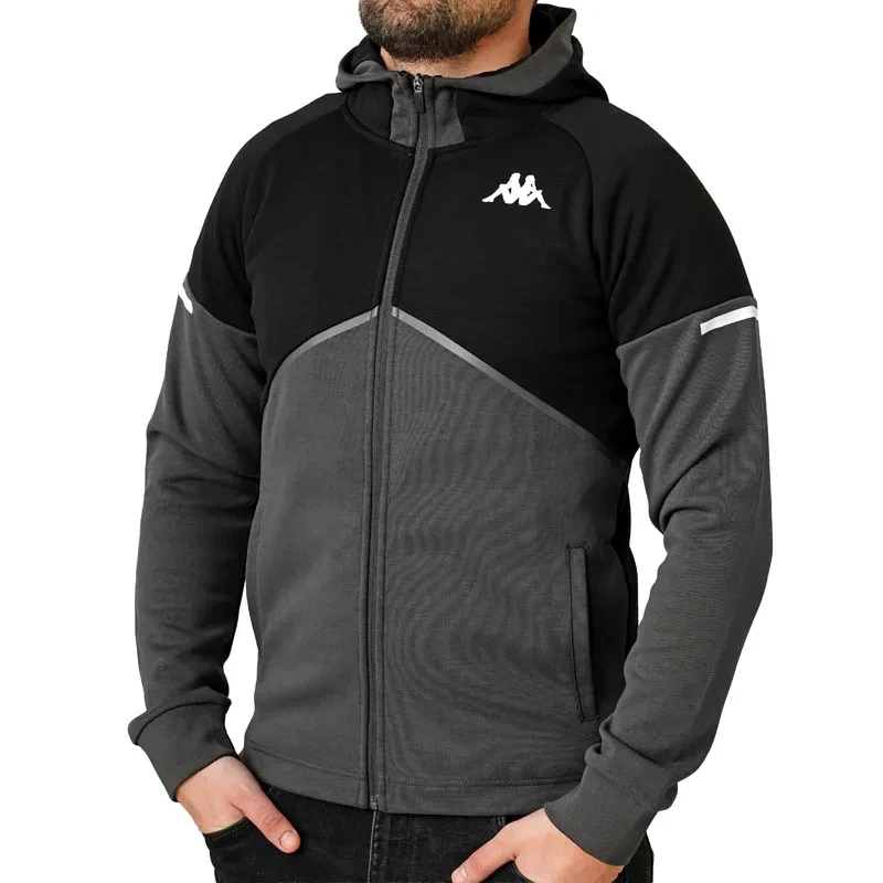 Kappa машка дуксерка со патент, црна и сива