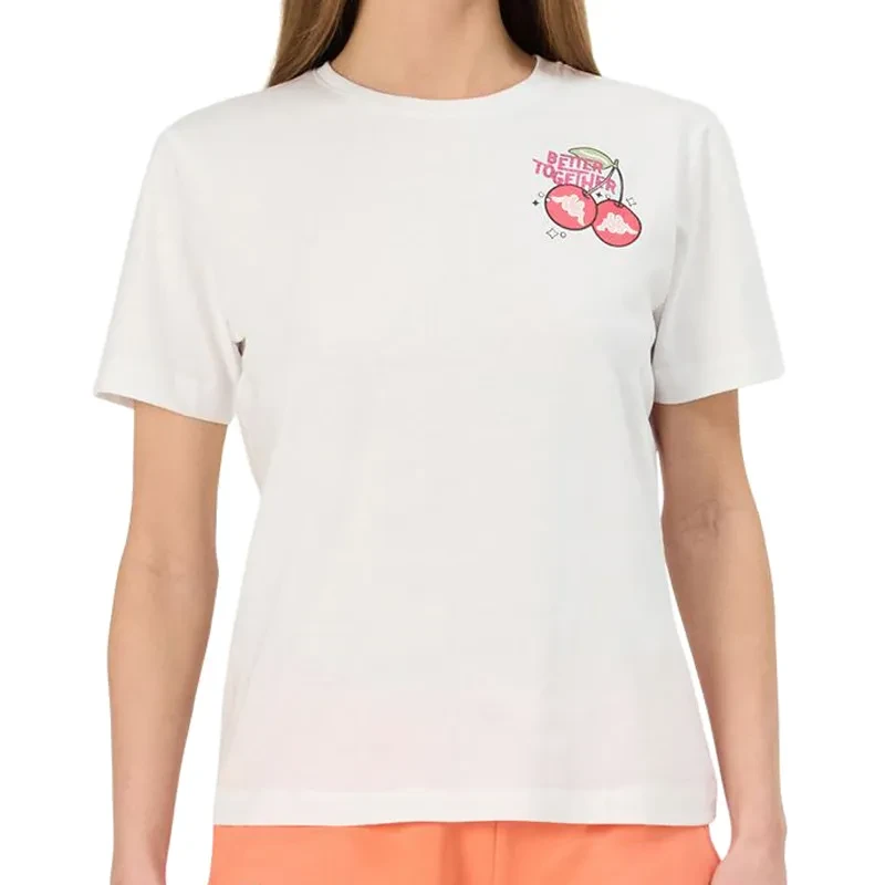 Женска маица Kappa со логото Gertu, бела