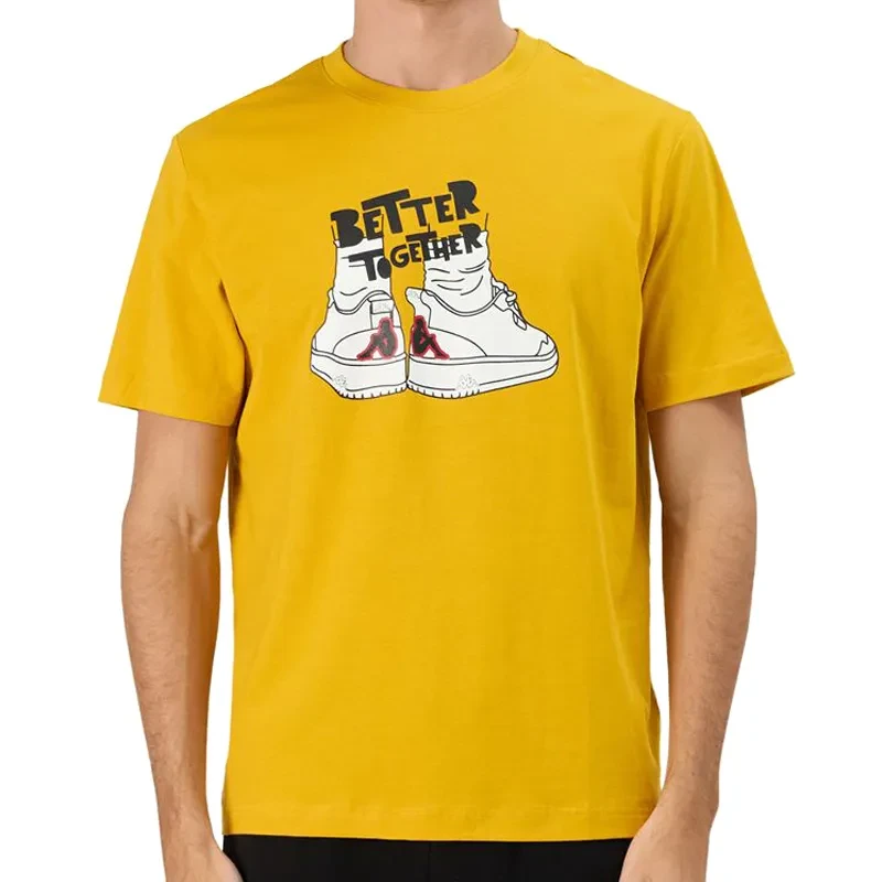 Машка маица Kappa со лого на Glabu, жолта