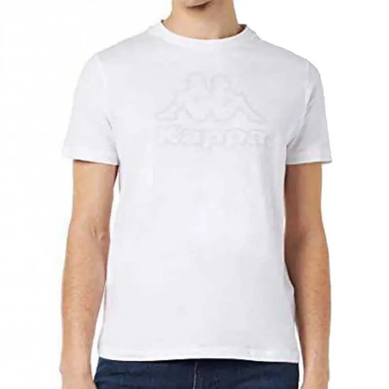 Машка маица Kappa со лого на кремаста, бела