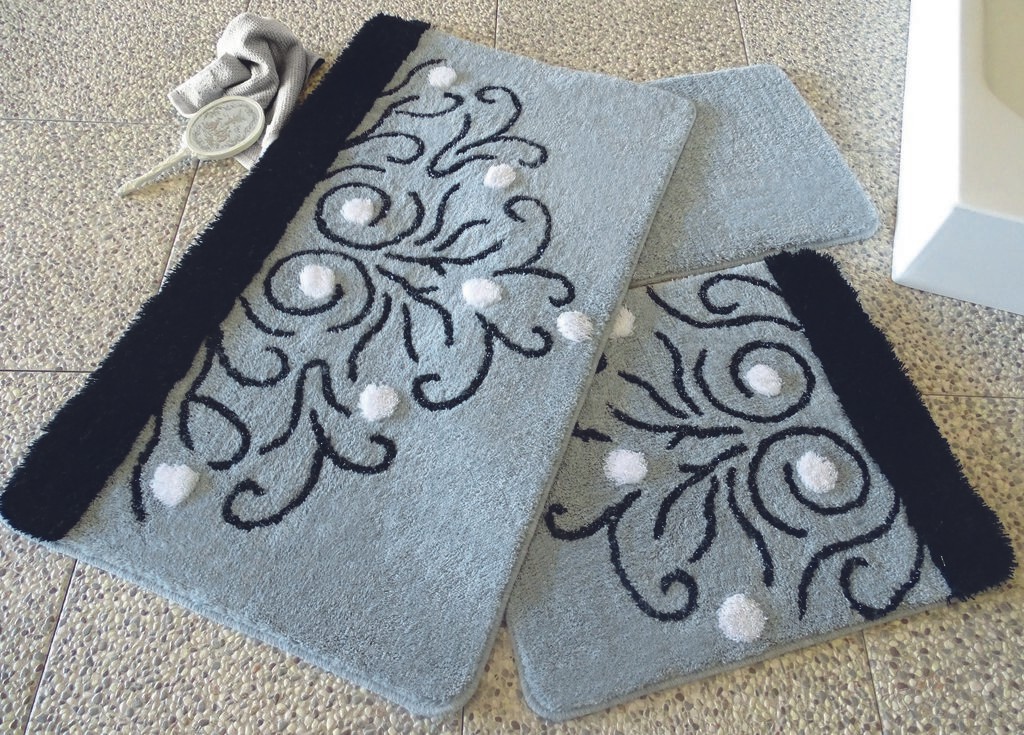 Комплет простирки за бања од акрилик L'essentiel Maison, Yekta, сива