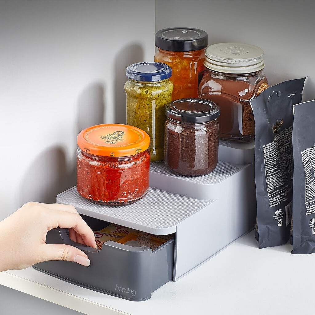 Организатор за кујна Aberto Design ORG-2008, 11x16x26 см, сив