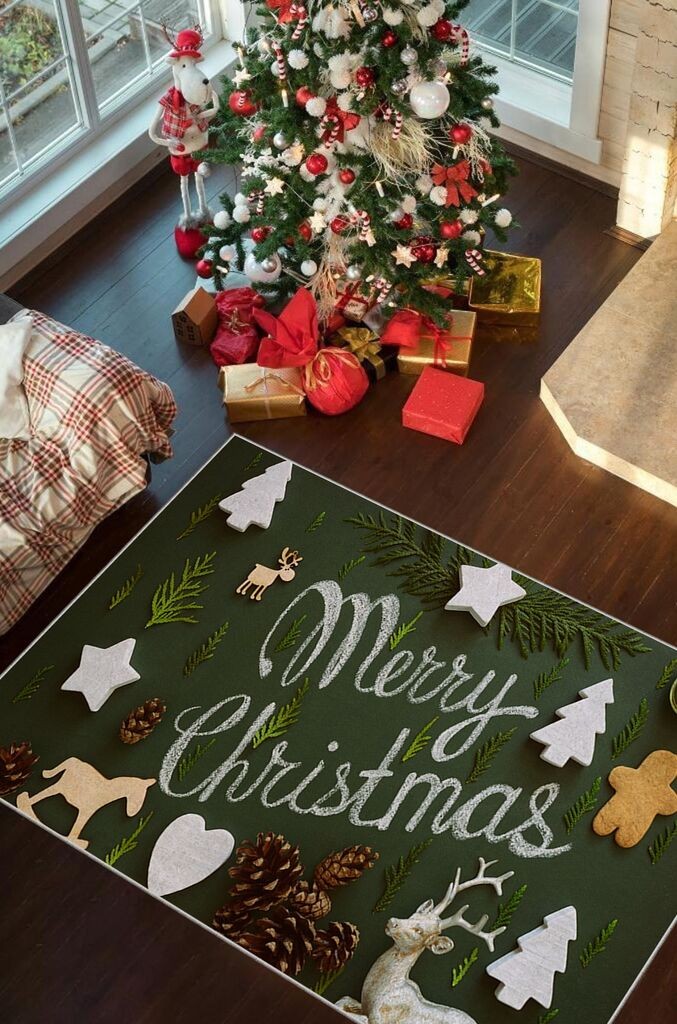 Тепих Conceptum Hypnose со новогодишни мотиви Chr_10, правоаголен, 80x140 см, шарен