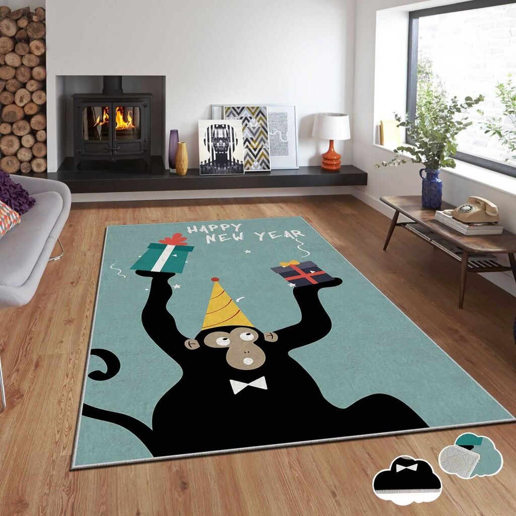 Тепих Conceptum Hypnose со новогодишни мотиви Asr-Crpt-17, правоаголен, 80x140 см, шарен