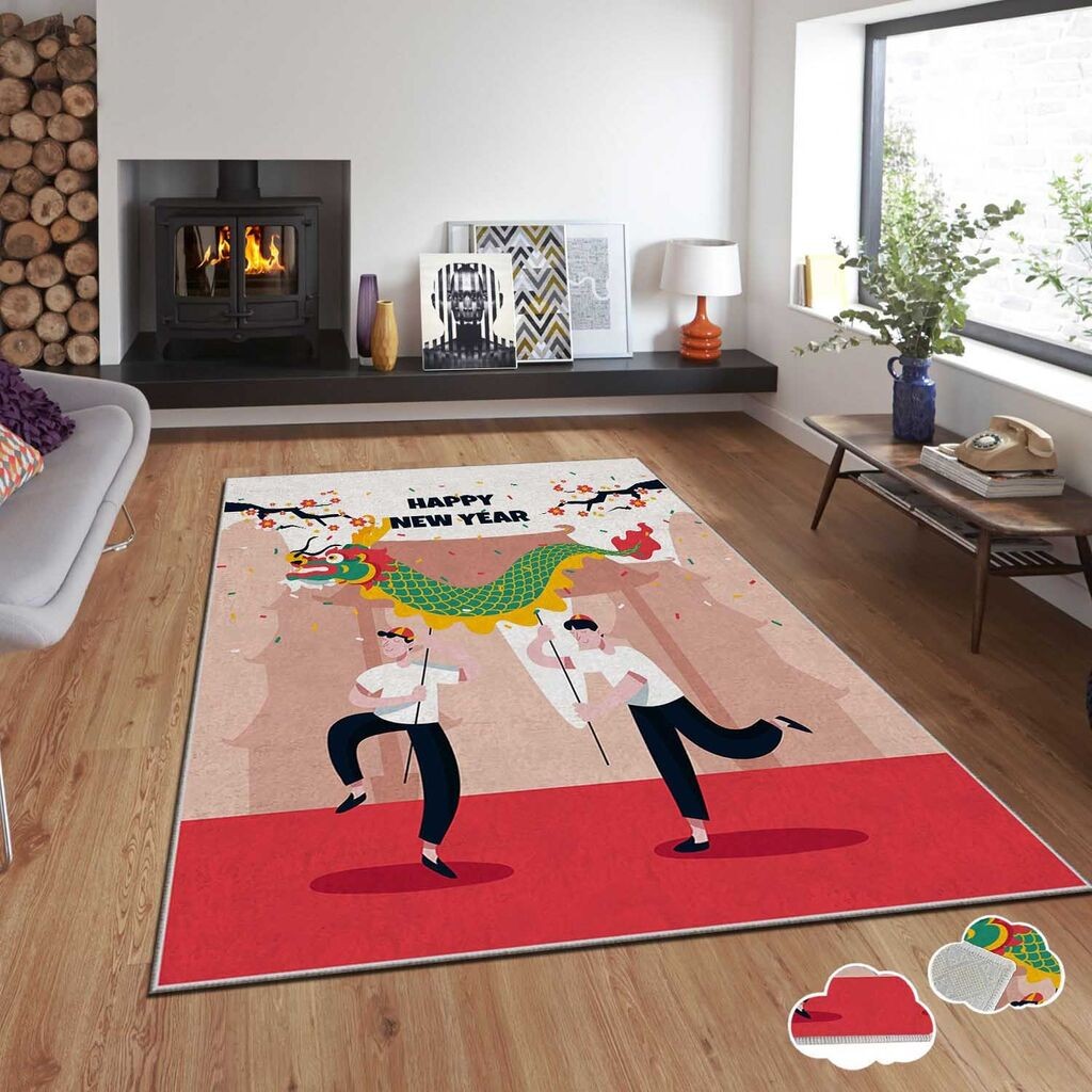 Тепих Conceptum Hypnose со новогодишни мотиви Asr-Crpt-81, правоаголен, 80x140 см, шарен