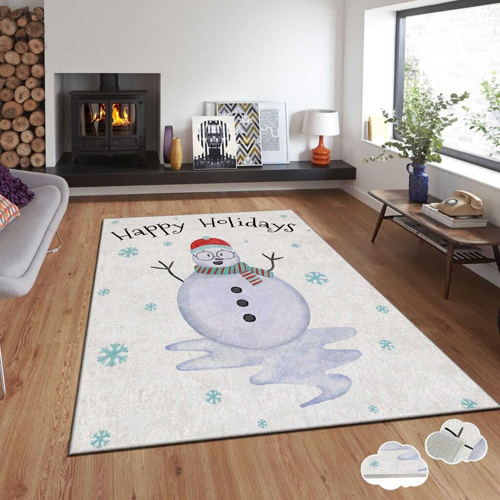 Тепих Conceptum Hypnose со новогодишни мотиви Asr-Crpt-9, правоаголен, 120x180 см, бел