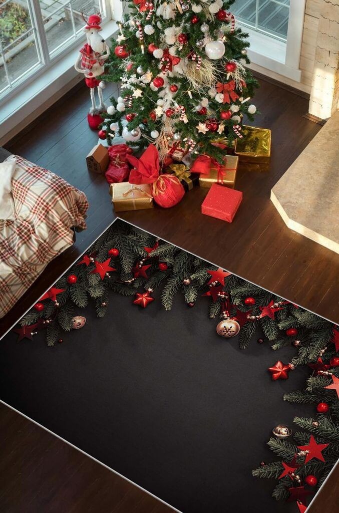 Тепих Conceptum Hypnose со новогодишни мотиви Chr_17, правоаголен, 80x140 см, шарен