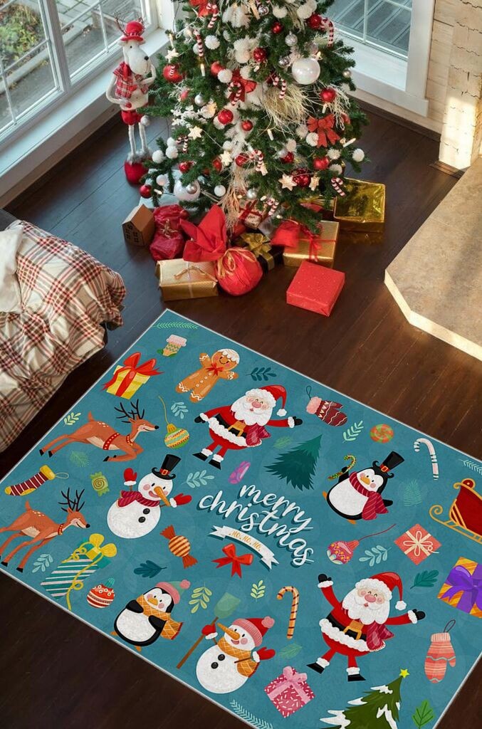 Тепих Conceptum Hypnose со новогодишни мотиви Chr_2, правоаголен, 80x140 см, шарен