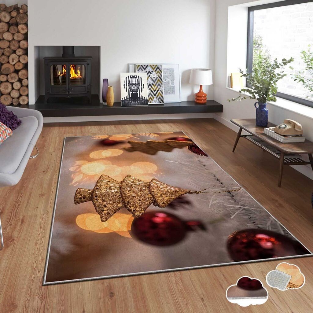 Тепих Conceptum Hypnose со новогодишни мотиви Asr-Crpt-30, правоаголен, 80x140 см, шарен