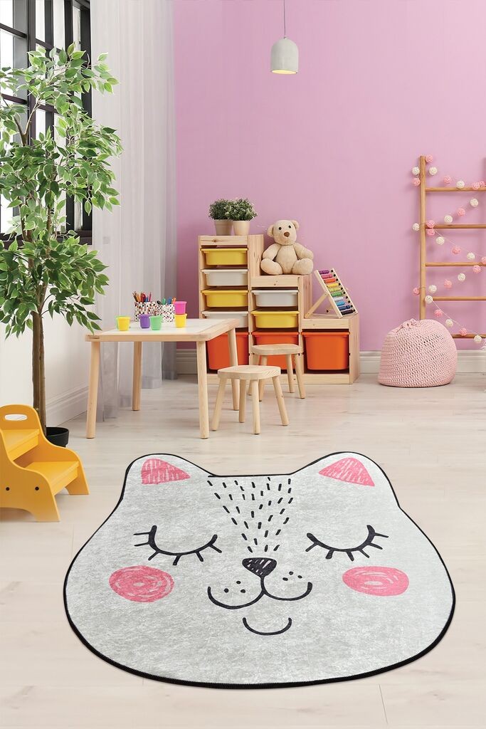 Концепт хипнозен тепих Софи, овален, O 140 cm, бело-розова