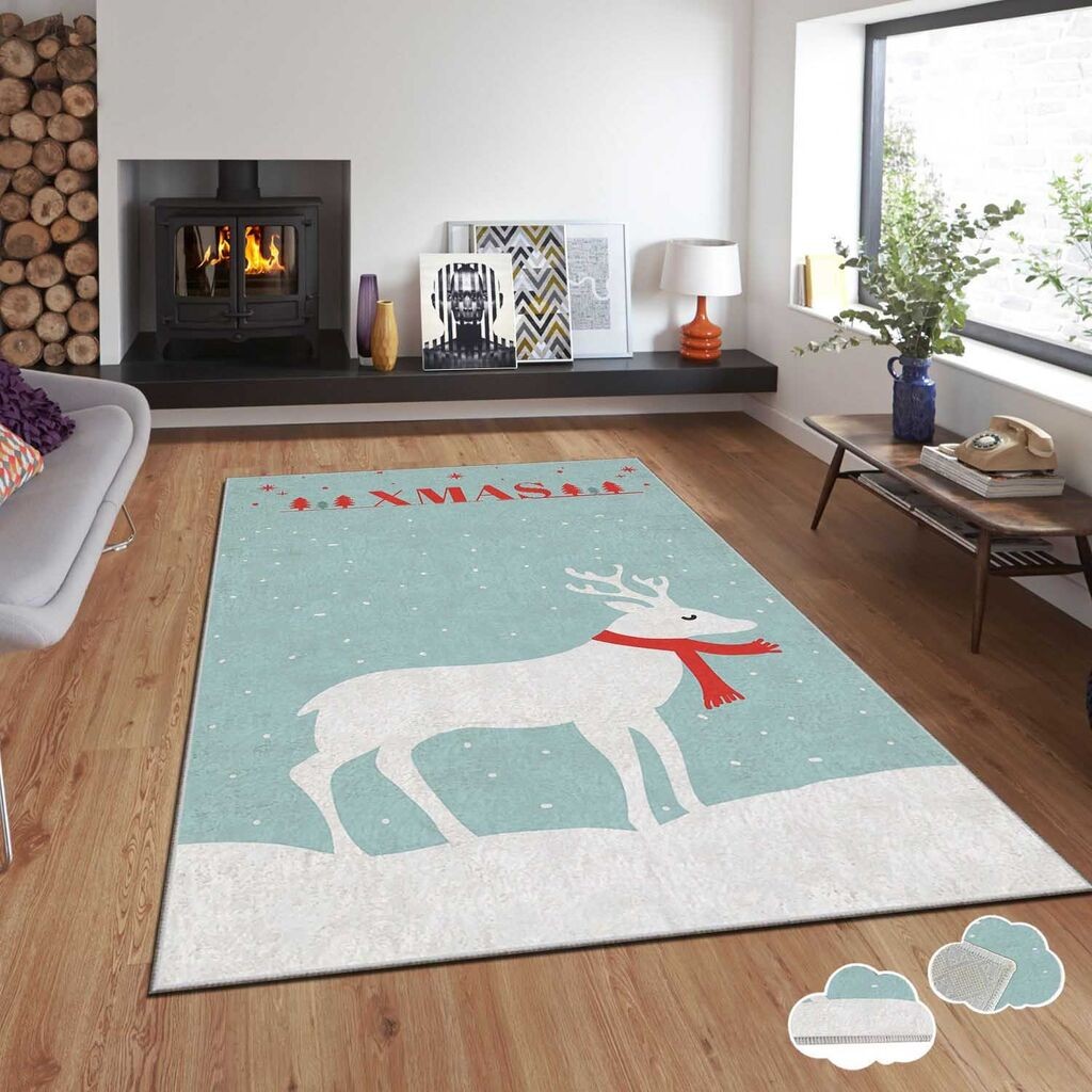 Тепих Conceptum Hypnose со новогодишни мотиви Asr-Crpt-88, правоаголен, 80x140 см, шарен