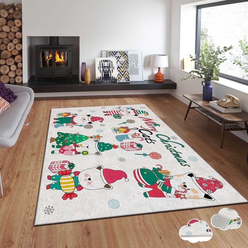 Тепих Conceptum Hypnose со новогодишни мотиви Asr-Crpt-40, правоаголен, 80x140 см, шарен