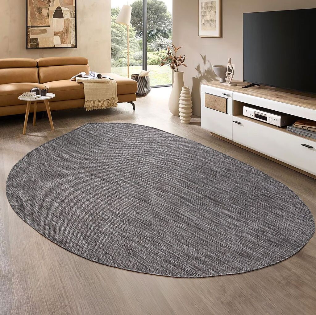 Тема за тепих Conceptum Hypnose 9035, Овална, 120x180 cm, сива