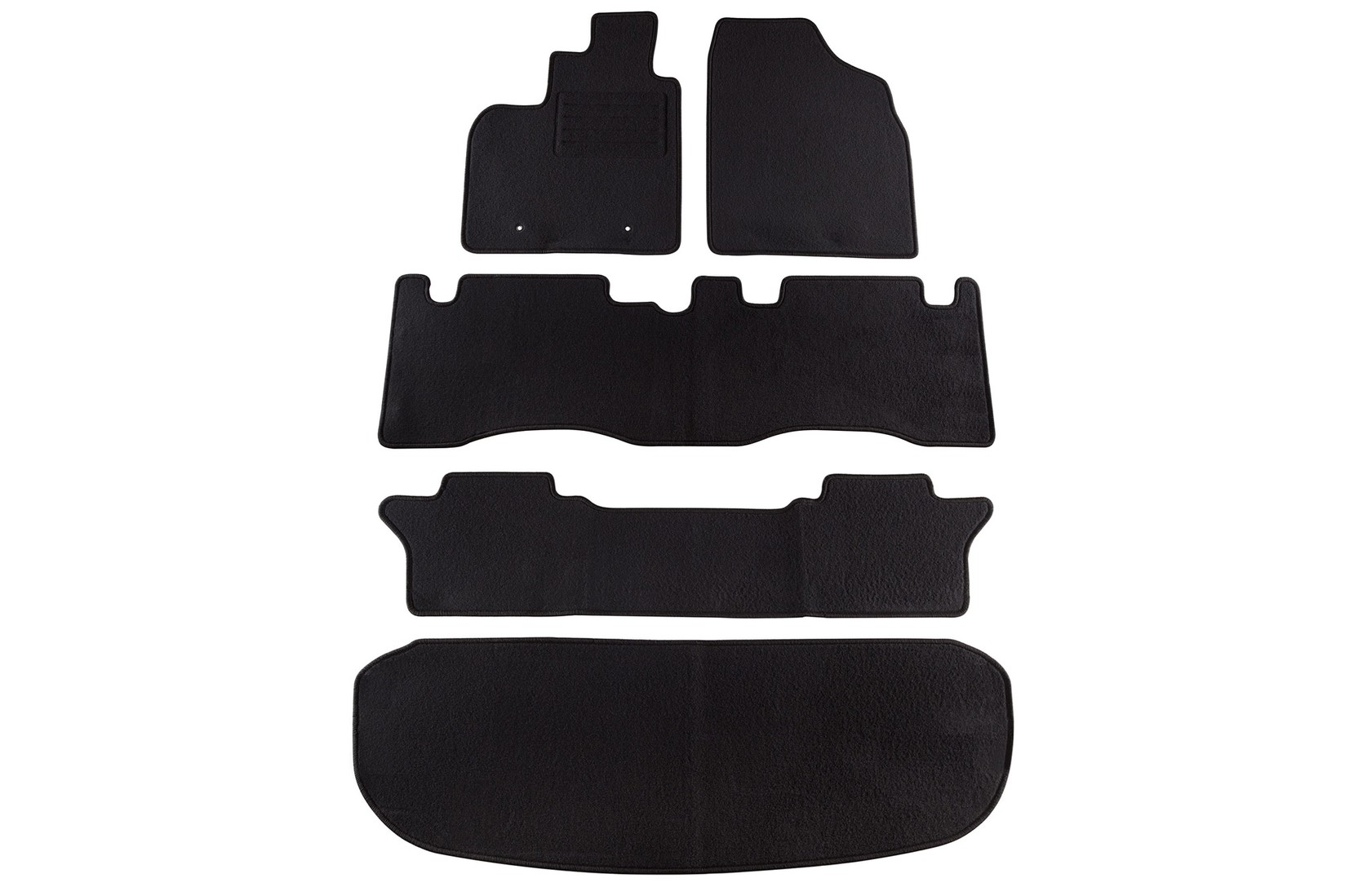 PETEX Платнени патосници за Toyota Avensis Verso 08/2001 => 5 делови црни (B162) Rex материјал