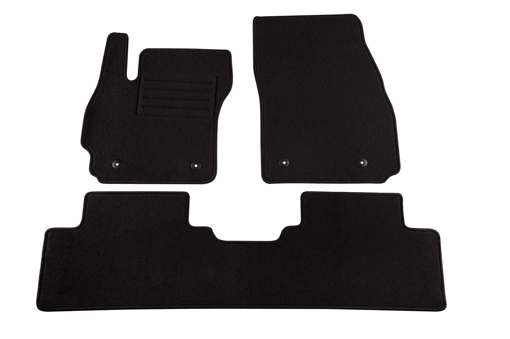 PETEX Платнени патосници за Mazda 5 5-7 места 10/2010 => 3 делови црни (B054) Rex материјал