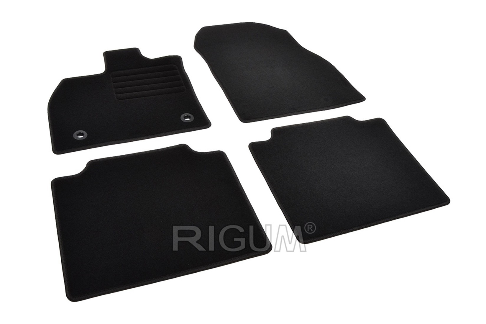 RIGUM Платнени патосници  съвместими с Toyota BZ4X след 2022 г., Subaru Solterra след 2023 г., 4 части, черни