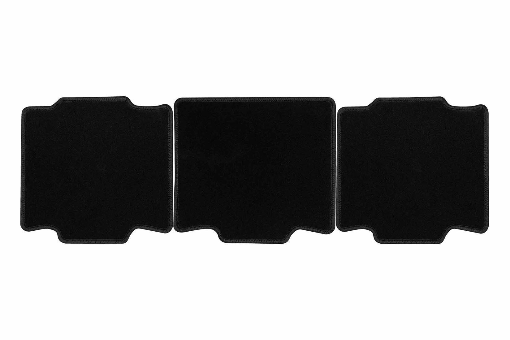 RIGUM Платнени патосници за Volkswagen T7 Multivan по 2022 г. за 3-ти ред , 2 дела, црни