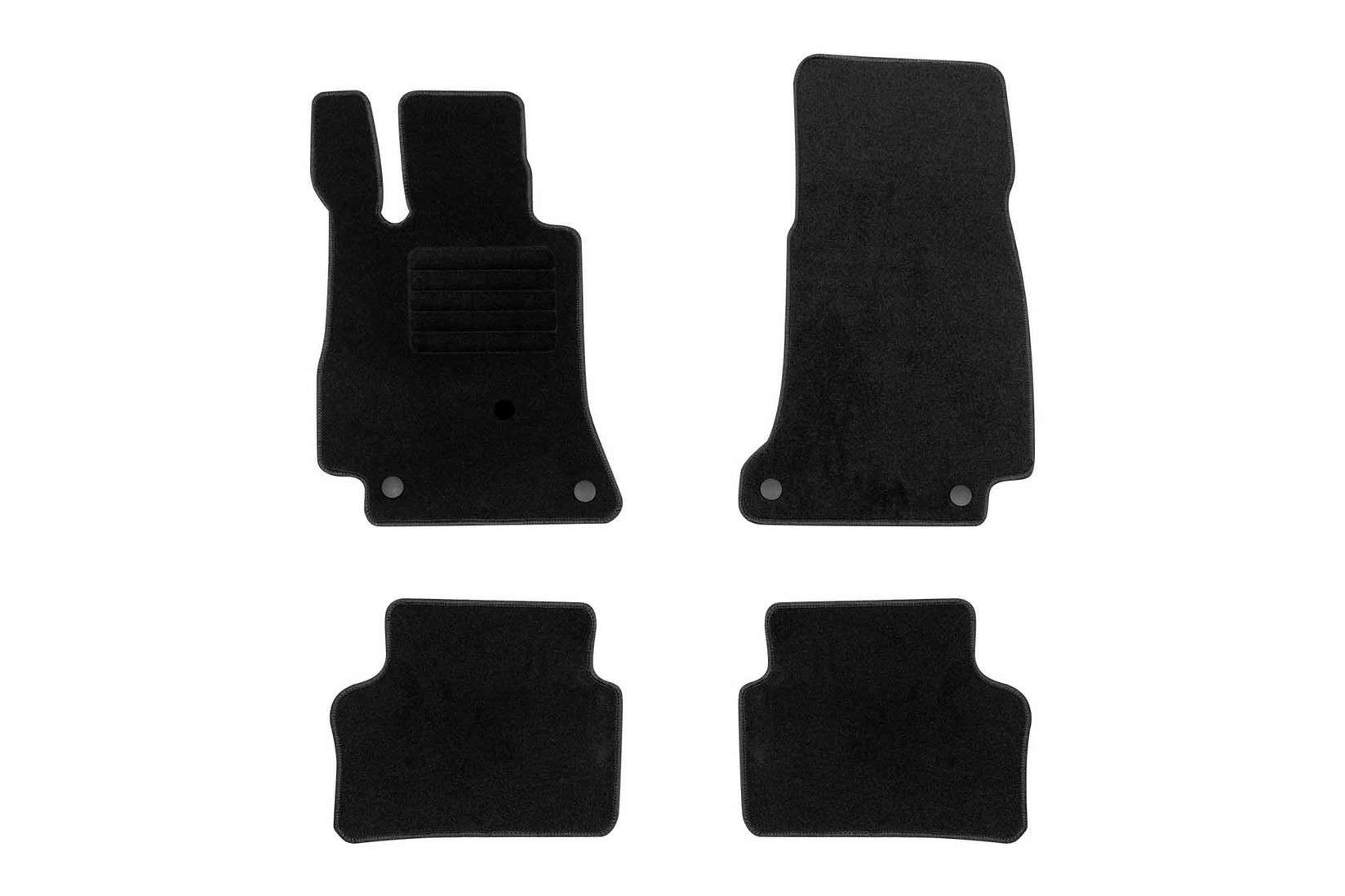 RIGUM Платнени патосници за Mercedes E класа W213 по 2016 г., AMG GT купе  4 врати по 2019 г., 4 дела, црни