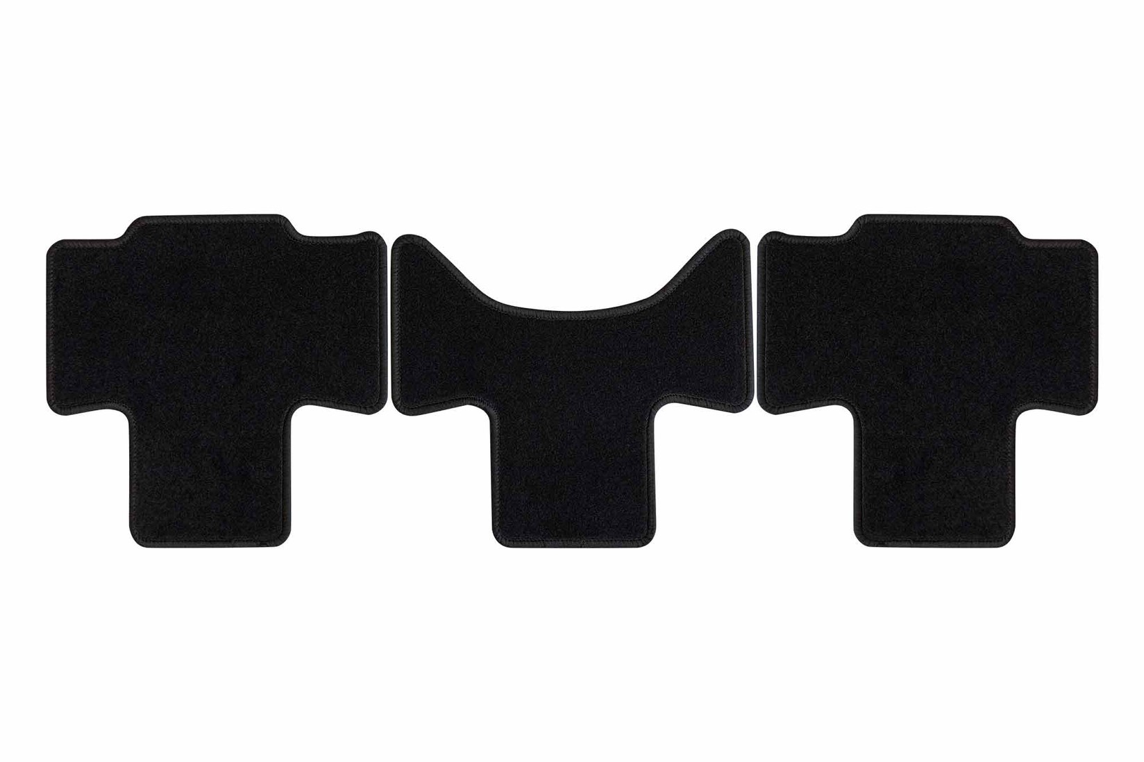 RIGUM Платнени патосници за Volkswagen T7 Multivan по 2022 г. за 3-ти ред , 2 дела, црни