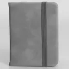 Тетратка кожа со ластик A7 - сива боја