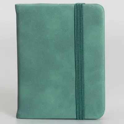 Тетратка кожа со ластик A7 - зелена боја