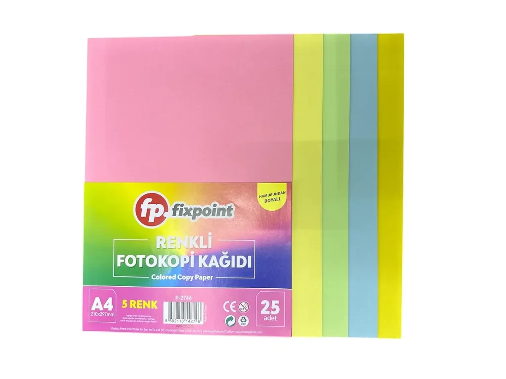 Фотокопирна хартија A4 COLOR MIX 25 листа 5 бои / P-2746