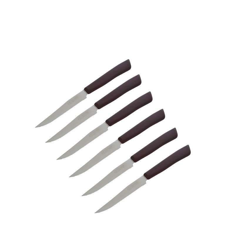 INOXBONOMI Сет иноксни ножеви 6/1и 32006-М кафеави