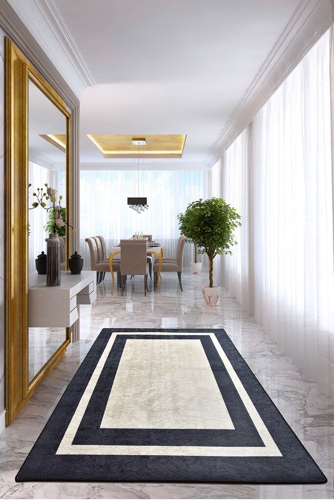 Conceptum Hypnose тепих Црна рамка, 100x300cm, Шарена