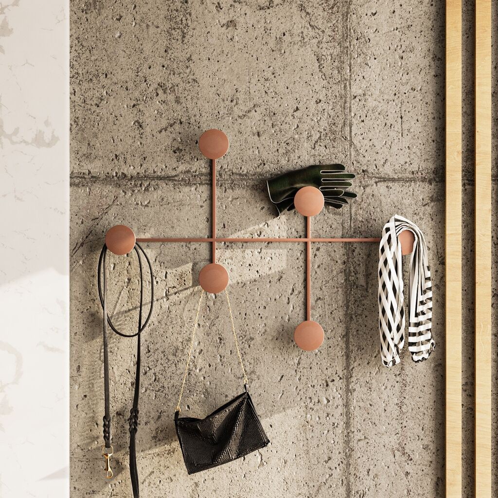 Закачалка за dzид Wallity за жени, 6 куки, бронзена боја