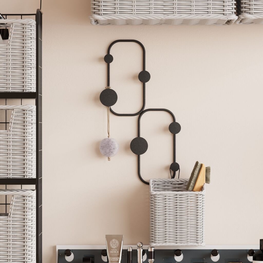 Wallity закачалка за dzид Бубамара, 6 куки, црна