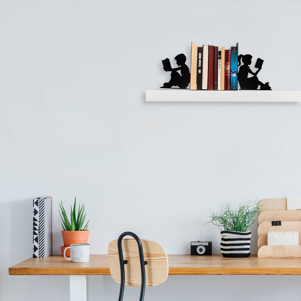 Држач за книги Aberto Design 10, 40,5x14x22 см, црна