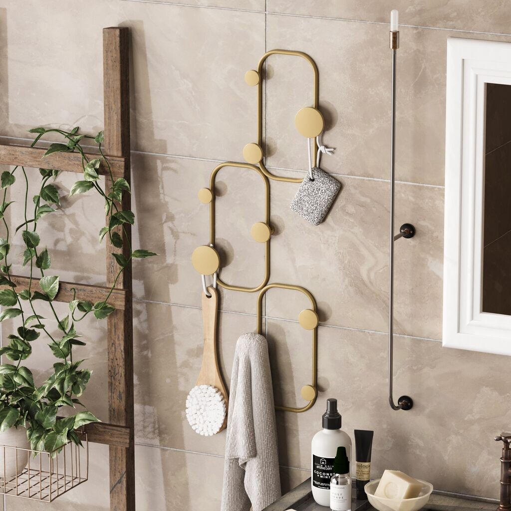 Закачалка за dzид Wallity Lizzard, 9 куки, црна