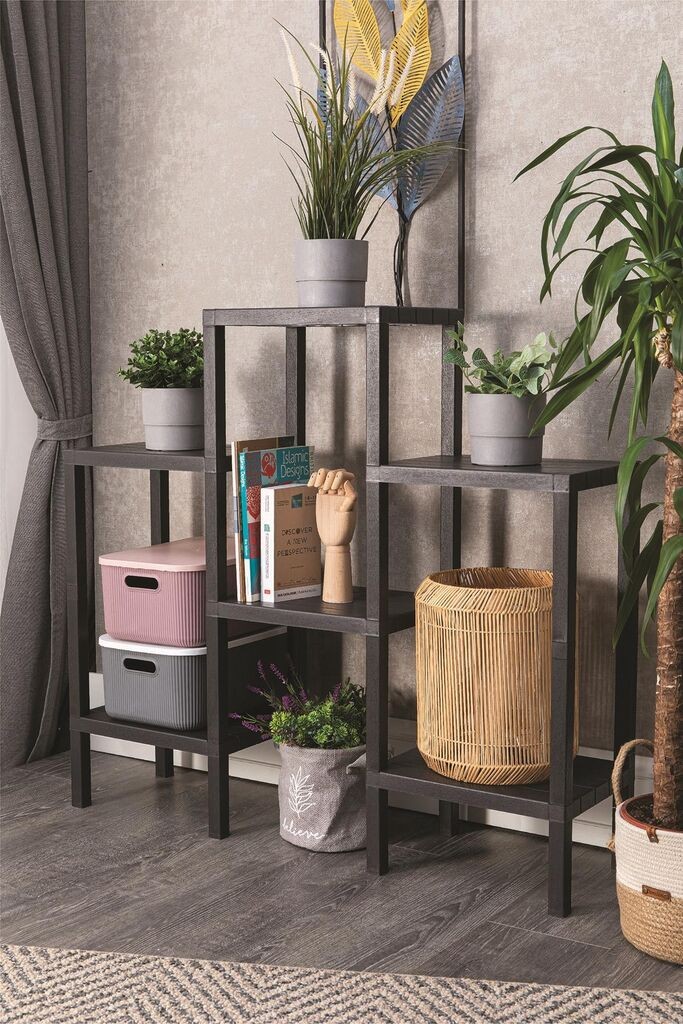 Пластична полица Aberto Design OMS-1108, 108x100x29cm, црна