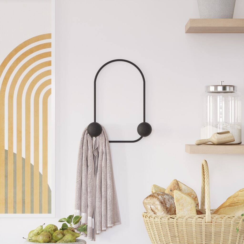 Wallity закачалка за dzид Жаба, 2 куки, црна