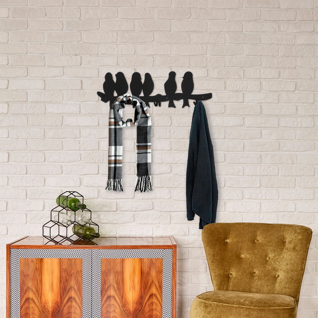 Закачалка за dzид Wallity Muhabbet WSH-021, 3 куки, црна