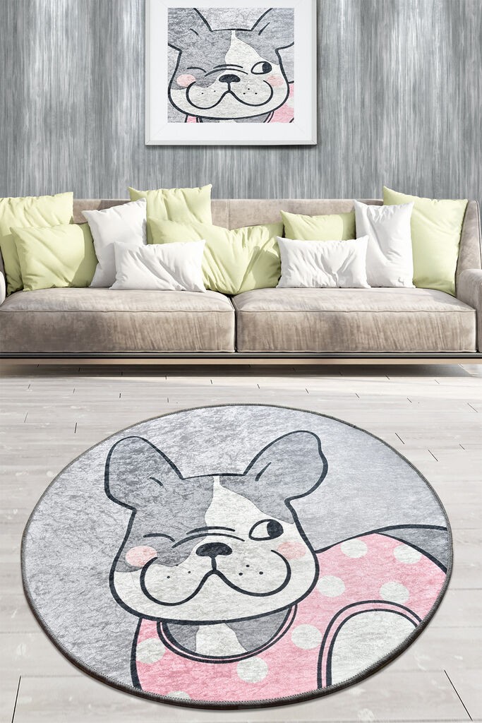 Conceptum Hypnose Carpet Happy Dogs, O100cm, сив