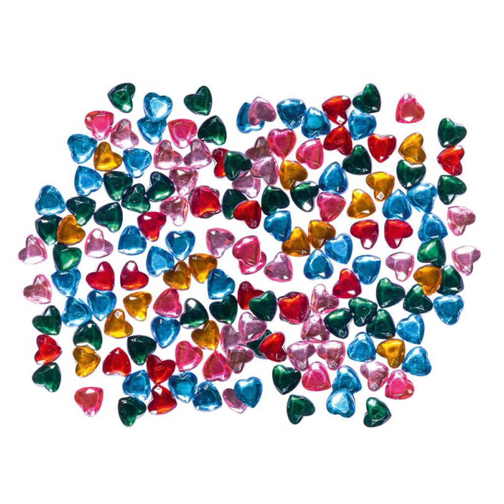 Мали срца „Џуниор циркони“, 100 парчиња, шарени
